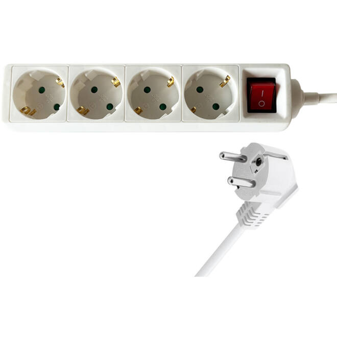 Stekkerdoos BRASQ 4 voudig 1.4 meter wit