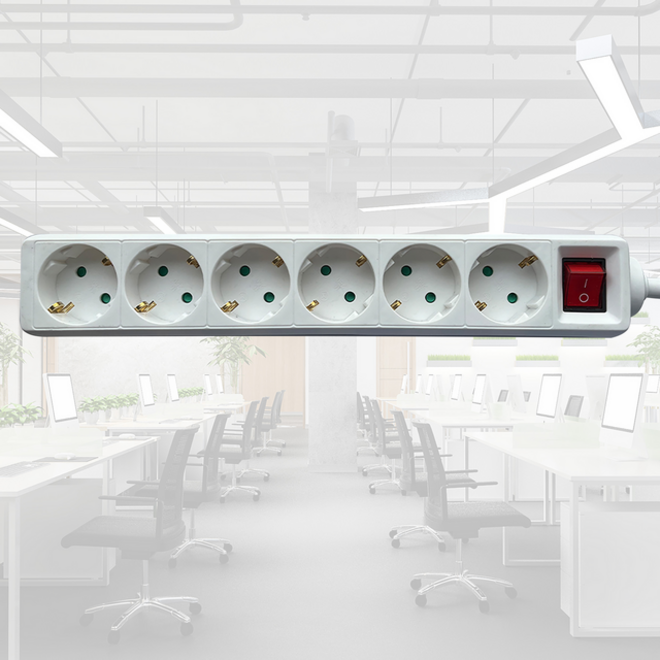 Stekkerdoos BRASQ 6 voudig 3 meter wit