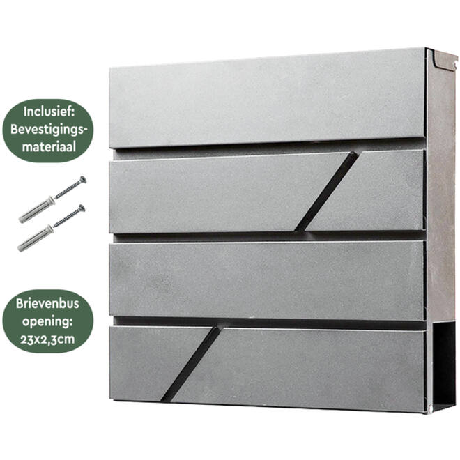 Brievenbus BRASQ PB200 Deluxe RVS