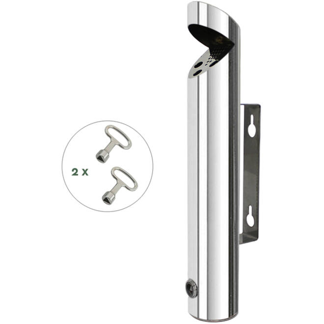 Asbak BRASQ wand AT200 RVS