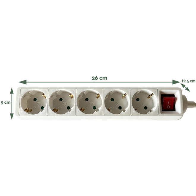 Stekkerdoos BRASQ 5 voudig 1.4 meter wit