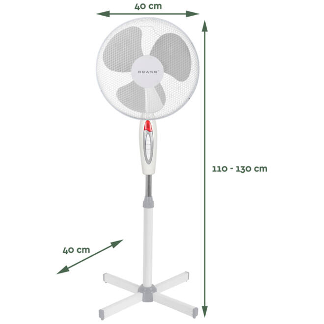 Statiefventilator BRASQ F300 Ø 40cm wit
