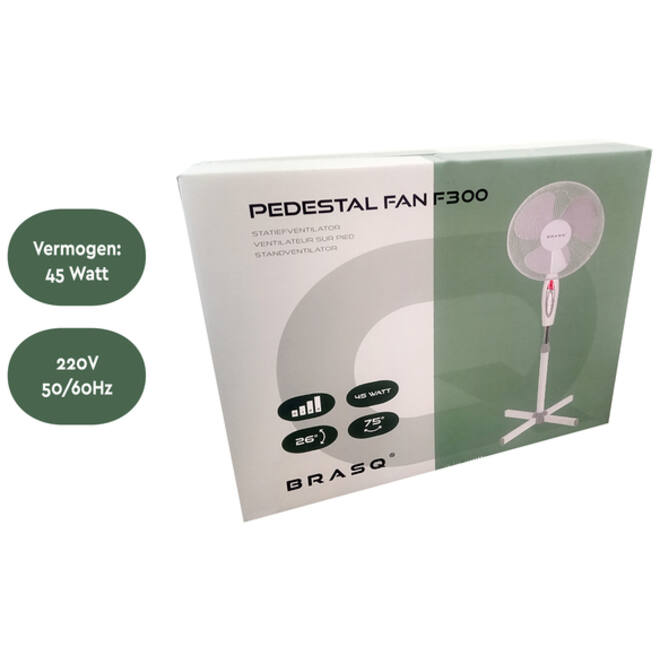 Statiefventilator BRASQ F300 Ø 40cm wit