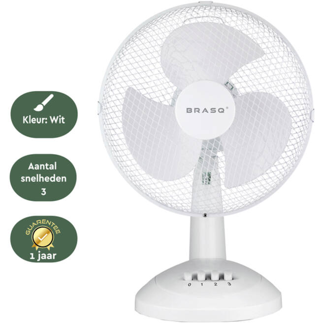 Tafelventilator BRASQ F400 Ø 30cm wit