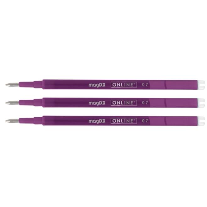 Gelschrijvervulling Online Magixx 0.7mm violet blister à 3 stuks