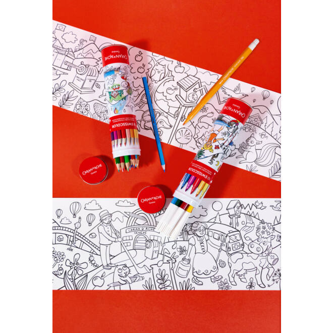 Viltstift Caran d'ache Swisscolor met poster koker à 10 kleuren