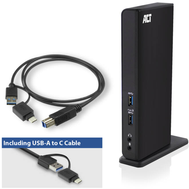 Dockingstation ACT USB-C Dual Monitor met laadpoort