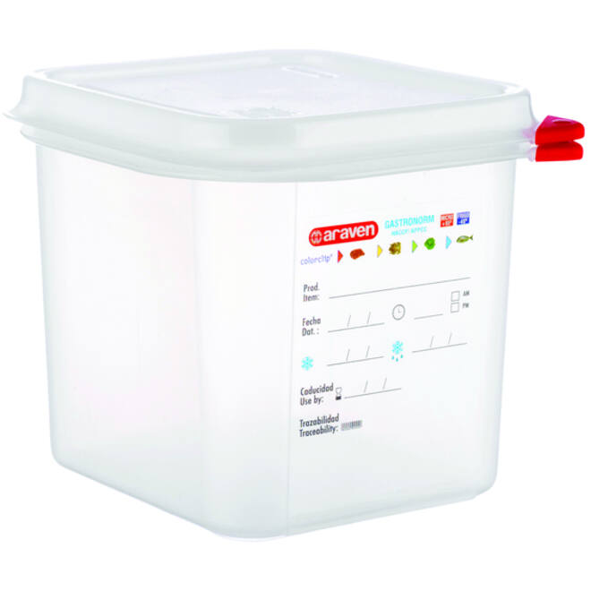 Voedseldoos Araven GN 1/6 met deksel 2600 ml 4 stuks