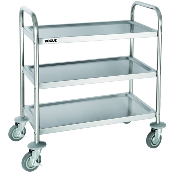 Serveerwagen Vogue met 3 plateaus 82.5x71 cm RVS