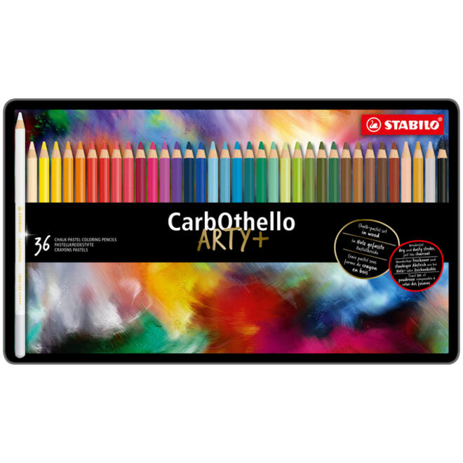 Kleurpotloden STABILO CarbOthello kalkpastel assorti blik à 36 stuks