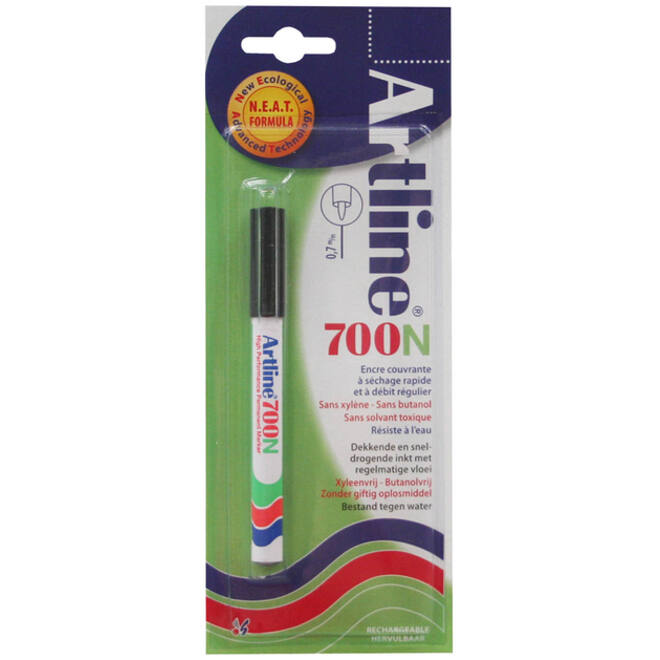 Viltstift Artline 700 rond 0.7mm zwart blister à 1 stuk