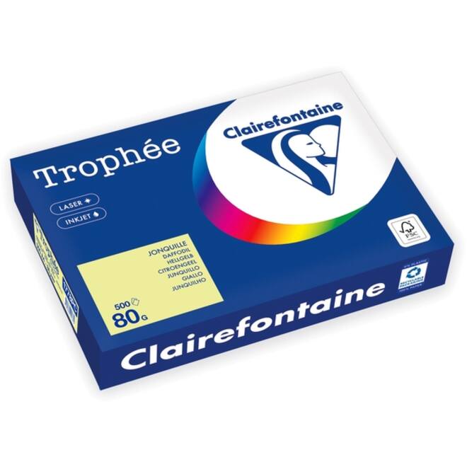 Kopieerpapier Trophée A4 80gr citroengeel 500vel