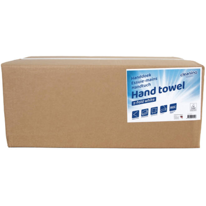 Handdoek Cleaninq Z-vouw 2-laags 225x220mm 20x200 wit