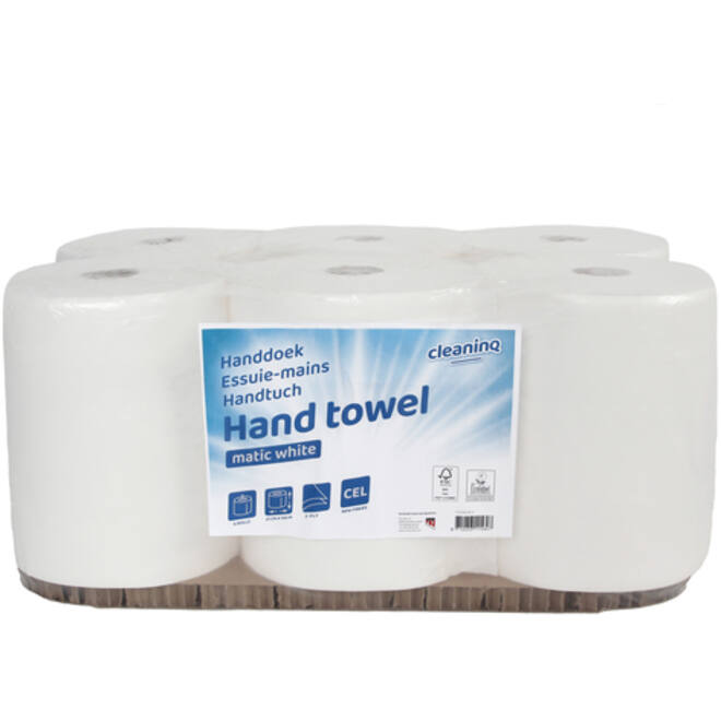 Handdoekrol Cleaninq Matic B 2-laags 21cmx150m wit