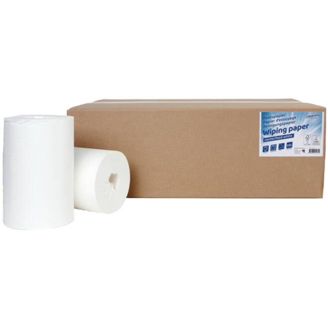 Poetspapier Cleaninq mini 1-laags 20cmx120m wit