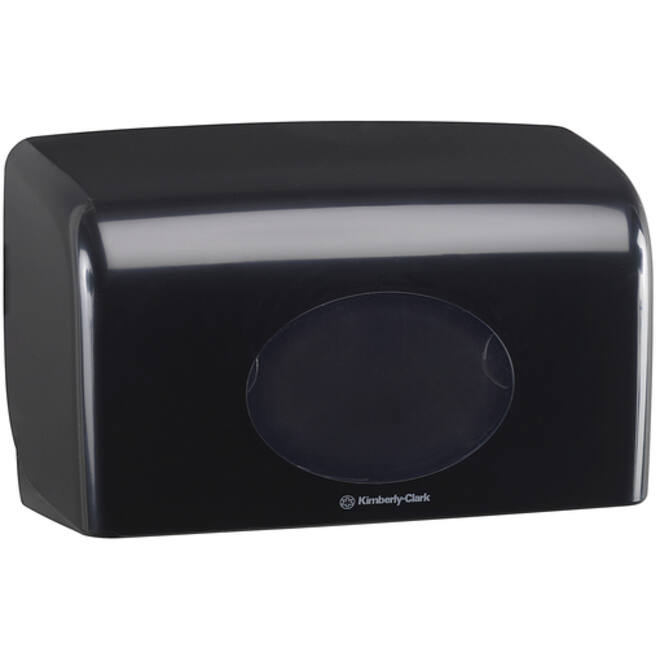 Toiletpapierdispenser Aquarius duo voor kleine rollen zwart 7191