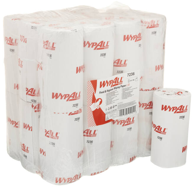 Poetsrol WypAll L10 1-laags 24cmx76m 165vel wit 7236