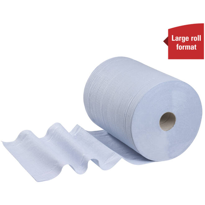 Poetsrol WypAll L20 2-laags 32,5cmx190m 500vel blauw 7301