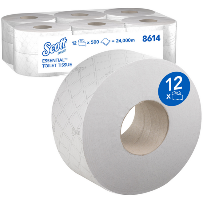 Toiletpapier Scott Essential Jumbo 2-laags 200m wit 8614