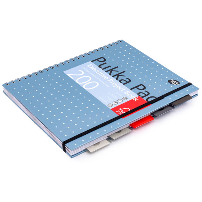 Projectboek Pukka Metallic Executive A4 lijn 5-tabs 4-gaats 200 pagina's 80gr assorti