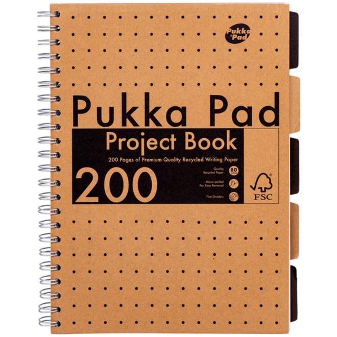 Projectboek Pukka Kraft A4 lijn 5-tabs 200 pagina's 80gr