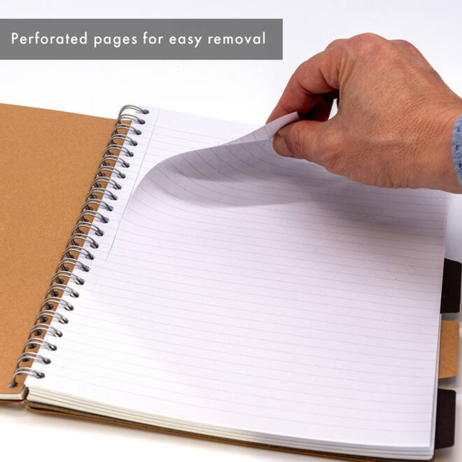 Projectboek Pukka Kraft A4 lijn 5-tabs 200 pagina's 80gr