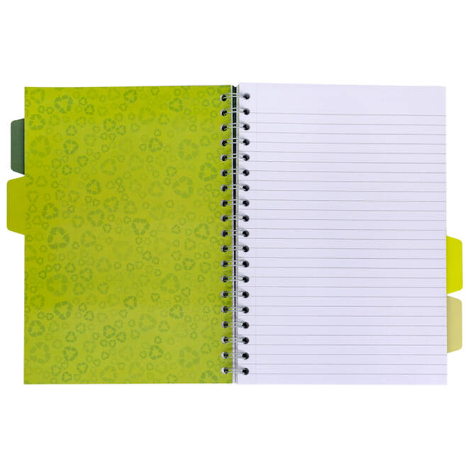 Projectboek Pukka Recycled B5 lijn 4-tabs 200 pagina's 80gr groen