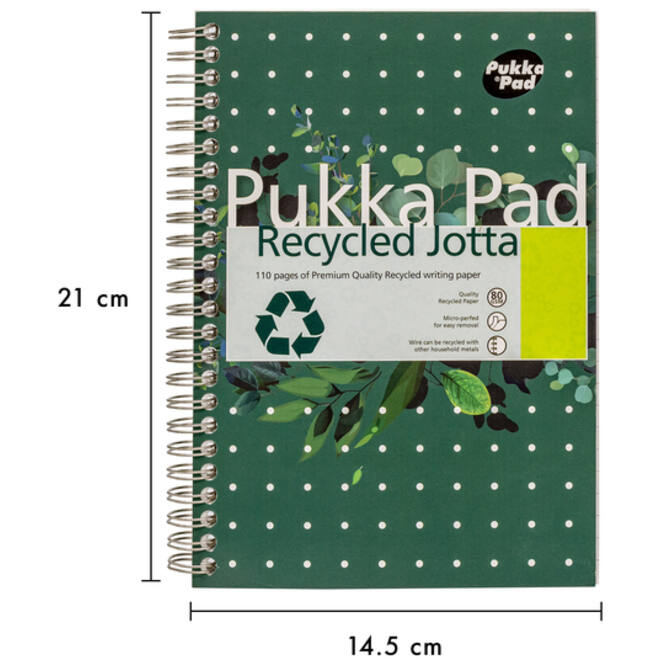 Notitieboek Pukka Jotta A5 lijn 110 pagina's 80gr groen