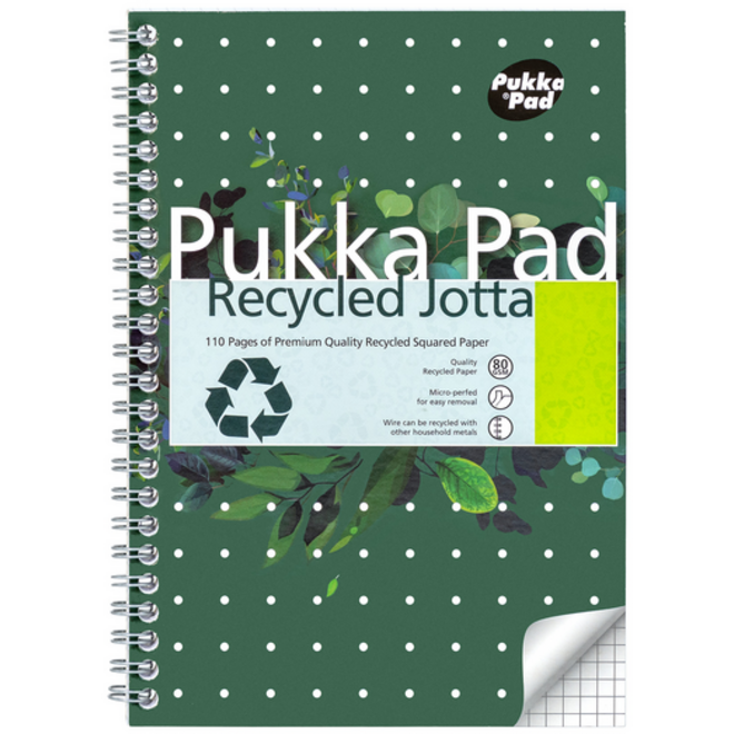 Notitieboek Pukka Jotta A5 ruit 5x5mm 110 pagina's 80gr groen
