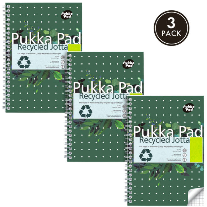 Notitieboek Pukka Jotta A5 ruit 5x5mm 110 pagina's 80gr groen