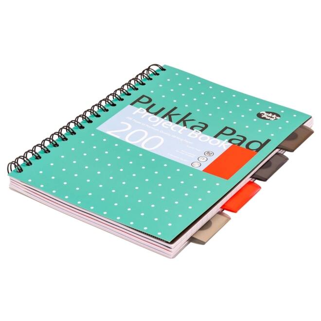 Projectboek Pukka Metallic B5 lijn 4-tabs 200 pagina's 80gr groen