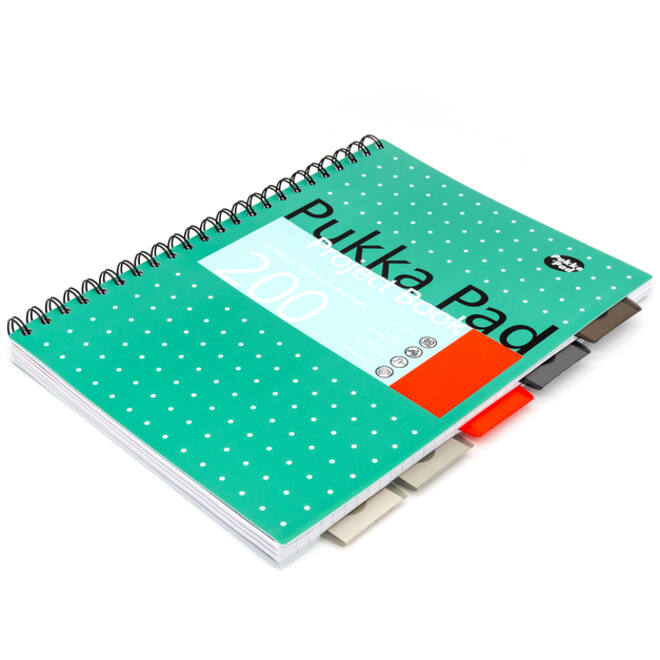 Projectboek Pukka Metallic A4 lijn 5-tabs 200 pagina's 80gr groen