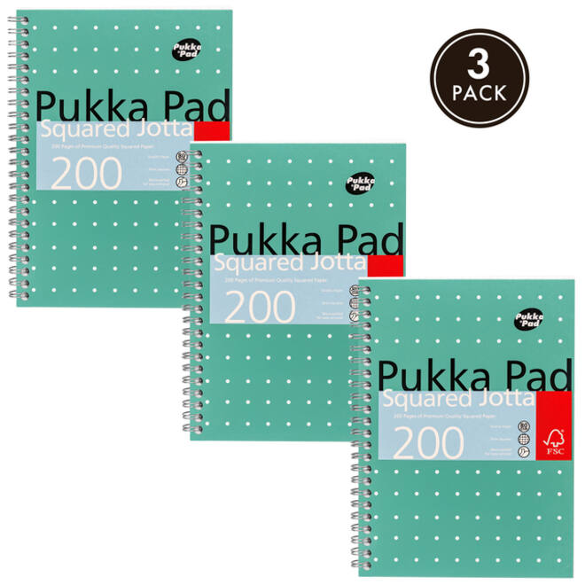 Notitieboek Pukka Jotta A5 ruit 5x5mm 200 pagina's 80gr groen