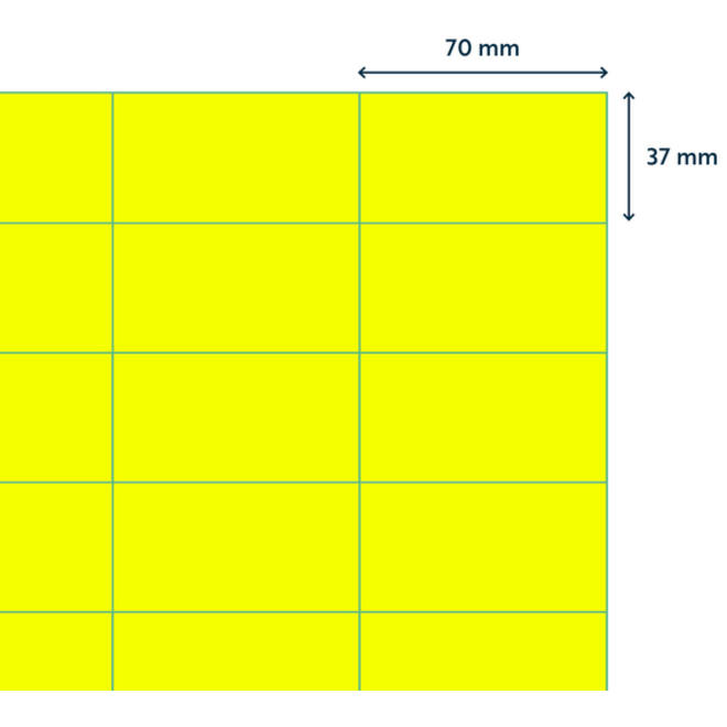 Etiket Rillprint 70x37mm fluorgeel 2400 etiketten