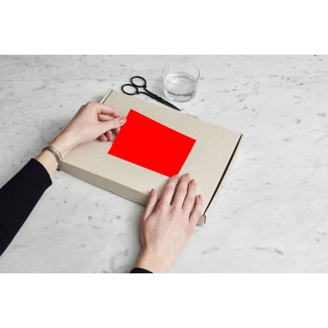 Etiket Rillprint 105x148mm fluorrood 400 etiketten
