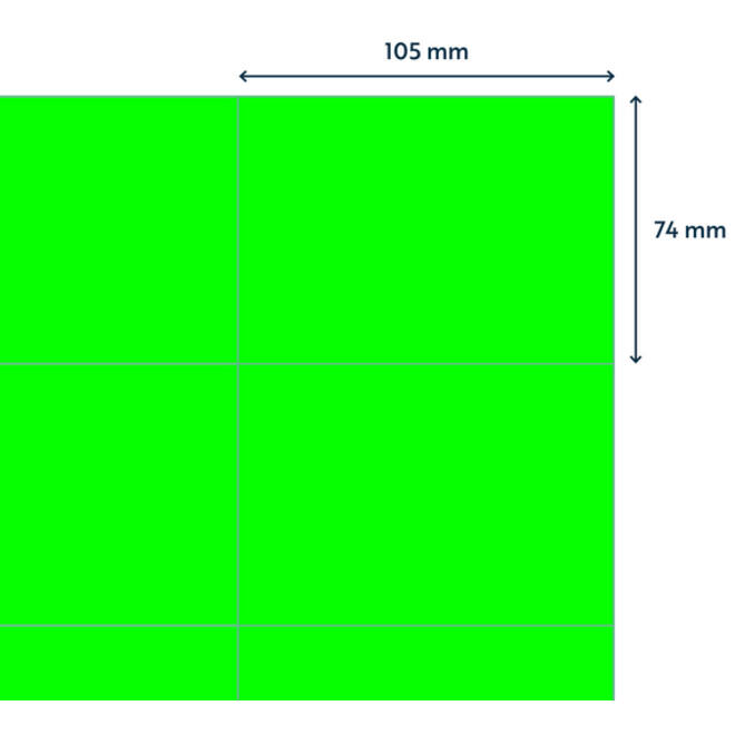 Etiket Rillprint 105x74mm fluorgroen 800 etiketten