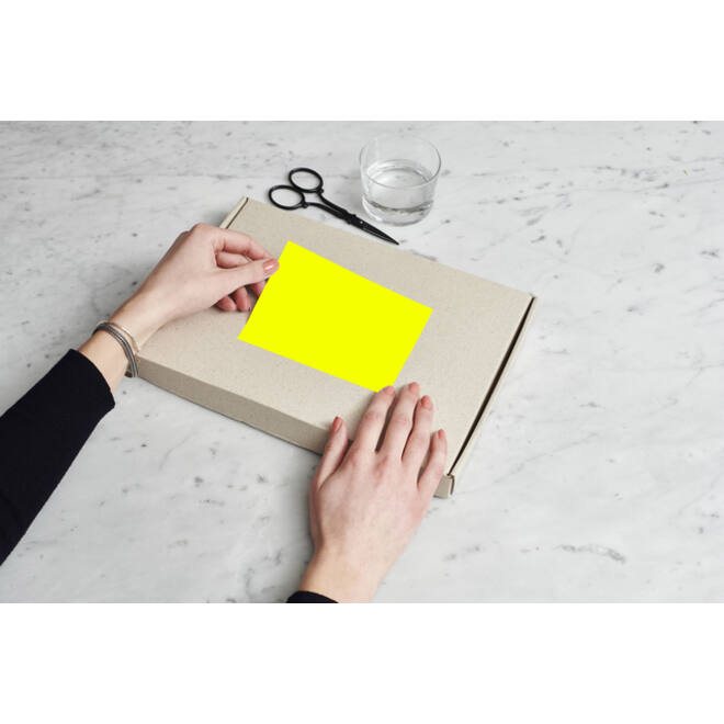 Etiket Rillprint 70x37mm fluorgeel 2400 etiketten