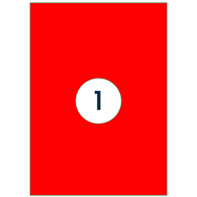 Etiket Rillprint 210x297mm fluorrood 100 etiketten