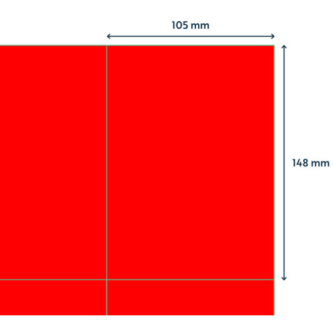 Etiket Rillprint 105x148mm fluorrood 400 etiketten