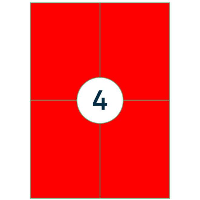 Etiket Rillprint 105x148mm fluorrood 400 etiketten