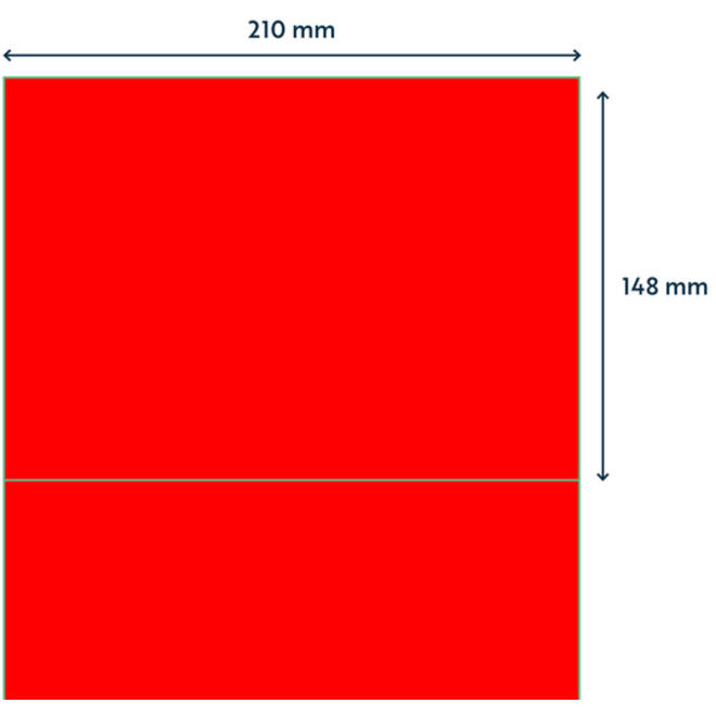 Etiket Rillprint 210x148mm fluorrood 200 etiketten