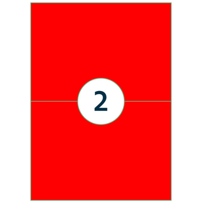 Etiket Rillprint 210x148mm fluorrood 200 etiketten