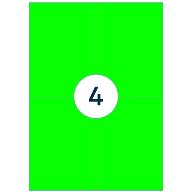 Etiket Rillprint 105x148mm fluorgroen 400 etiketten