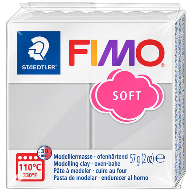 Boetseerklei Fimo soft 57 gram dolfijngrijs