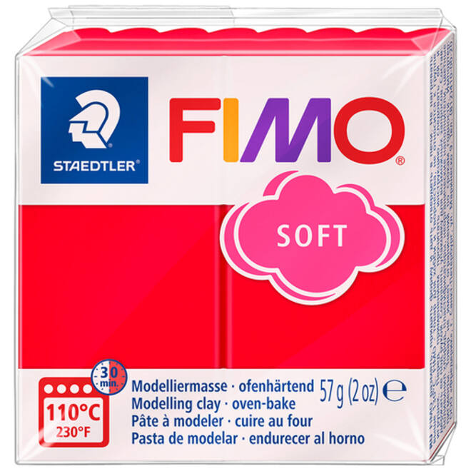 Boetseerklei Fimo soft 57 gram Indisch rood