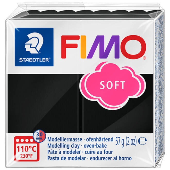 Boetseerklei Fimo soft 57 gram zwart