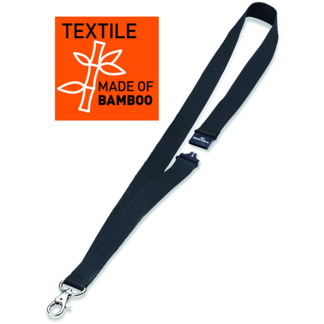 Textielkoord Durable ECO met karabijnhaak 10 stuks
