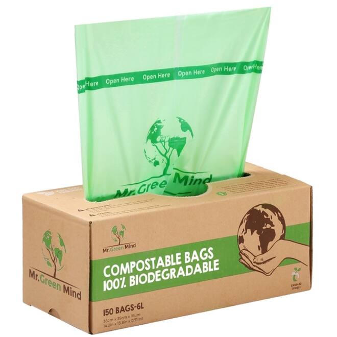 Afvalzak bio Mr.Green Mind 36x35cm 6 liter dispenser 150 stuks