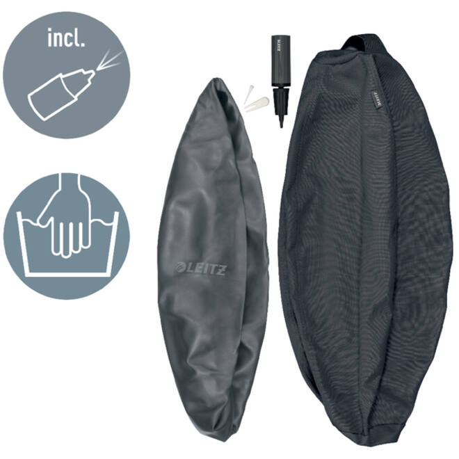 Actieve zitbal Leitz Ergo 55cm anti-rol donkergrijs