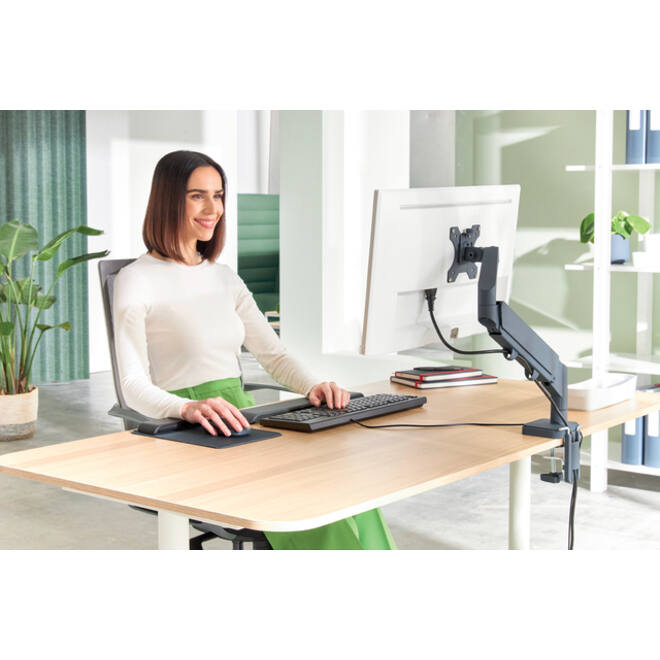 Monitorarm Leitz Ergo ruimtebesparend enkele monitorarm